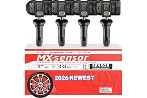 Autel TPMS Sensor 2in1 315MHz + 433MHz MX Sensor, 1-Sensor Press-in Tire Pressure Monitor System Sensor, OE-Level Programmable & Cloneable Wireless TPMS Sensor for All Vehicles (Rubber Valve, 4PCS)