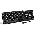 FRONTECH Wired Keyboard | Membrane Keys with Retractable Stands | USB Plug & Play | Ergonomic & Comfortable Design | 1 Year Warranty (KB-0033, Black)