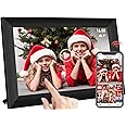 10.1 Inch WiFi Digital Photo Frame, 1280x800 IPS LCD Touchscreen Digital Picture Frame Built in 32GB Memory, Auto-Rotate and Audio, Share Photos or Videos via the Frameo App, Gift for families&friends