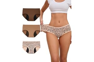 INNERSY Rikligt flöde Menstrual Trosor, M, leopard/mörkbrun
