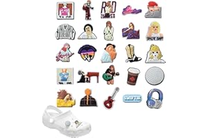 QQDBT 25 PCS Shoe Decoration Charms, Singer Shoe Accessories for Durable Waterproof Shoe Charms, Shoe Decorations, Birthday, Party, Gifts for Teens&boys&girls