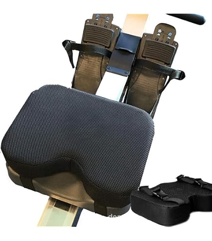 2K Fit Coussin De Siège Pour Rameur Concept 2 - Mousse Mémoire Double Densité - 5,1 Cm - Antidérapant - Housse Lavable - Modèle D/E, WaterRower, Hydrow