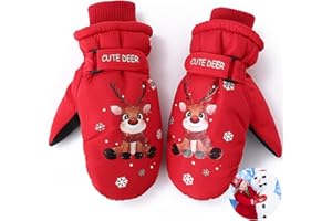 QUNKUN Guantes de esquí para niños, manoplas, manoplas impermeables, guantes cálidos de invierno, guantes térmicos para niñas y niños