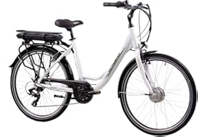 ‎F.LLI SCHIANO F.lli Schiano E-Moon 26 Zoll E-Bike Pedelec, e Bike Electric Fahrrad für Herren/Damen bis 25 km/h und mit guter Reichweite, Elektrofahrräder mit Gepäckträger, Damenfahrrad mit Motor und 36V Akku