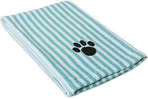 Bone Dry Pet Grooming Towel Collection saugfähige Mikrofaser, Größe XL, 104,1 x 59,7 cm, gestreift, Aqua