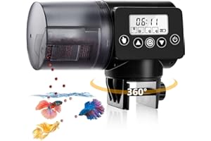 AOYAR Acuario Alimentador Comedero Automatico Peces - 200ml Dispensador De Comida para Peces Programable para Acuario Alimentos para Peces con Pantalla LCD y el Tiempo de Alimentación Configuración (A)
