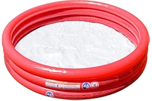 Shopping Hero Planschbecken 122x25cm von Bestway, 3 aufblasbare Ringe, für Kinder ab 2 Jahren, inkl. 100 selbstschließenden Wasserbomben, weicher Boden, für Garten, Balkon, Terrasse (Rot)