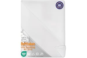 AMAZINGGIRL Prześcieradło bez gumki bawełniane nie gotujące 200 x 220 cm - białe prześcieradło bez gumki bawełniane prześcieradło hotelowe 125 g/m²