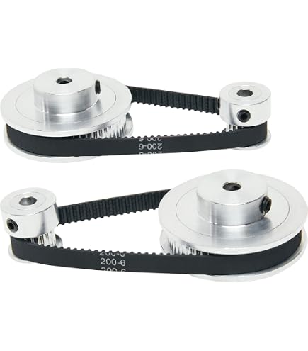 Kit De Poleas GT2 De Aluminio - 2 Poleas De 20 Y 60 Dientes (diámetro Interior 8 Mm) Y 2 Correas De 200 Mm, Para Sistemas Mecánicos De Precisión