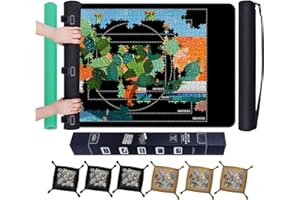 REKGO Puzzlematte 1500 1000 Teile, Puzzle Matte Roll, Puzzleunterlage Puzzlemappe Puzzlerolle Mat Storage Accessories für Erwachsene, Jigsaw Puzzle Mat Roll Up.