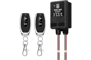 WOODGUILIN Fernbedienung schalter,12V Funkschalter, DC12V/24V/48V/72V 30A Relais Fernschalter,mit 100m lange Range;für Garagentore,Motorräder,Autos,Diebstahlalarm,Pumpen,Leitplanke.(DC 12V100m)