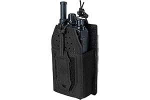TOPTACPRO Étui Radio Tactique Pochette Radio Molle Universelle pour Talkie-Walkie BaoFeng UV-5R BF-F8HP Pochette de Rangement Réglable pour Chargeur (Black)