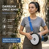 Profesyonel Darbuka Omuz Askısı, Ayarlanabilir, Kalınlaştırılmış, Sahne Tipi, Mavi, Konforlu Kullanım