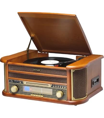 Giradischi Vinile Vintage VIFLYKOO Con Bluetooth - 3 Velocità, Altoparlanti Incorporati, Valigetta In Legno, USB, AUX, RCA Per Dischi 7/10/12 Pollici