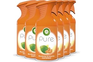 ‎AIR WICK Air Wick PURE Mandarine & Limette – Aromatisch-frisches Duftspray geruchsneutralisierend & ohne feuchten Niederschlag – Duft: Mandarine & Limette – 6 x 250 ml