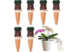 JurciCat Irrigatore Automatico Per Vasi Innaffiare Piante In Vacanza Dosatore Acqua Piante Irrigazione Balcone Per Piante Da Interno E Da Esterno Piante In Vaso Piante Da Giardino (Marrone -6Pz）