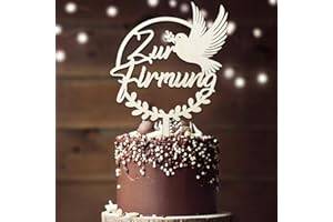 LUCKEEY Tortendeko Firmung, Cake Topper Zur Firmung aus Holz Deko Torte, Firmung Deko Junge Mädchen Geschenke Gastgeschenke