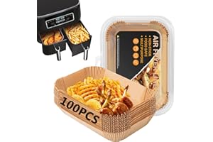 COLOZEE Air Fryer Liners for Keplin 9L Dual Zone Air Fryer, Air Fryer Disposable Paper Liners for Ninja Dual Air Fryer, Parchment Paper Liners Oil-Proof, Water-Proof, Fit Ninja AF300UK, AF400UK, DZ400UK