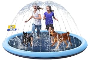 SHOKAN Spritzplatz für Hunde, 170cm Großes Hundepool, Rutschfester Hundespritzpool, Faltbarer Planschbecken für Hunde, Sommer-Pet-Schwimmbad-Badewanne für große mittelgroße kleine Welpenhunde