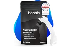 Behale - 30x Nasenpflaster Schnarchen - Dermatologisch getestet I Nose Strips for sleeping I Anti Schnarch Unterstützung I Schnarchstopper dank besserem Atmen