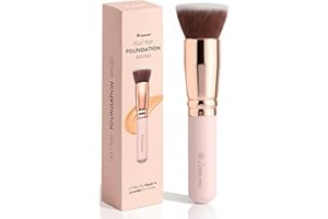 LAMORA Make Up Brush Foundation Kabuki Flat Top - Perfect For Blending Liquid, Cream or Flawless Powder Cosmetics - Buffing, Stippling, Concealer - Premium Quality Synthetic Dense Bristles!