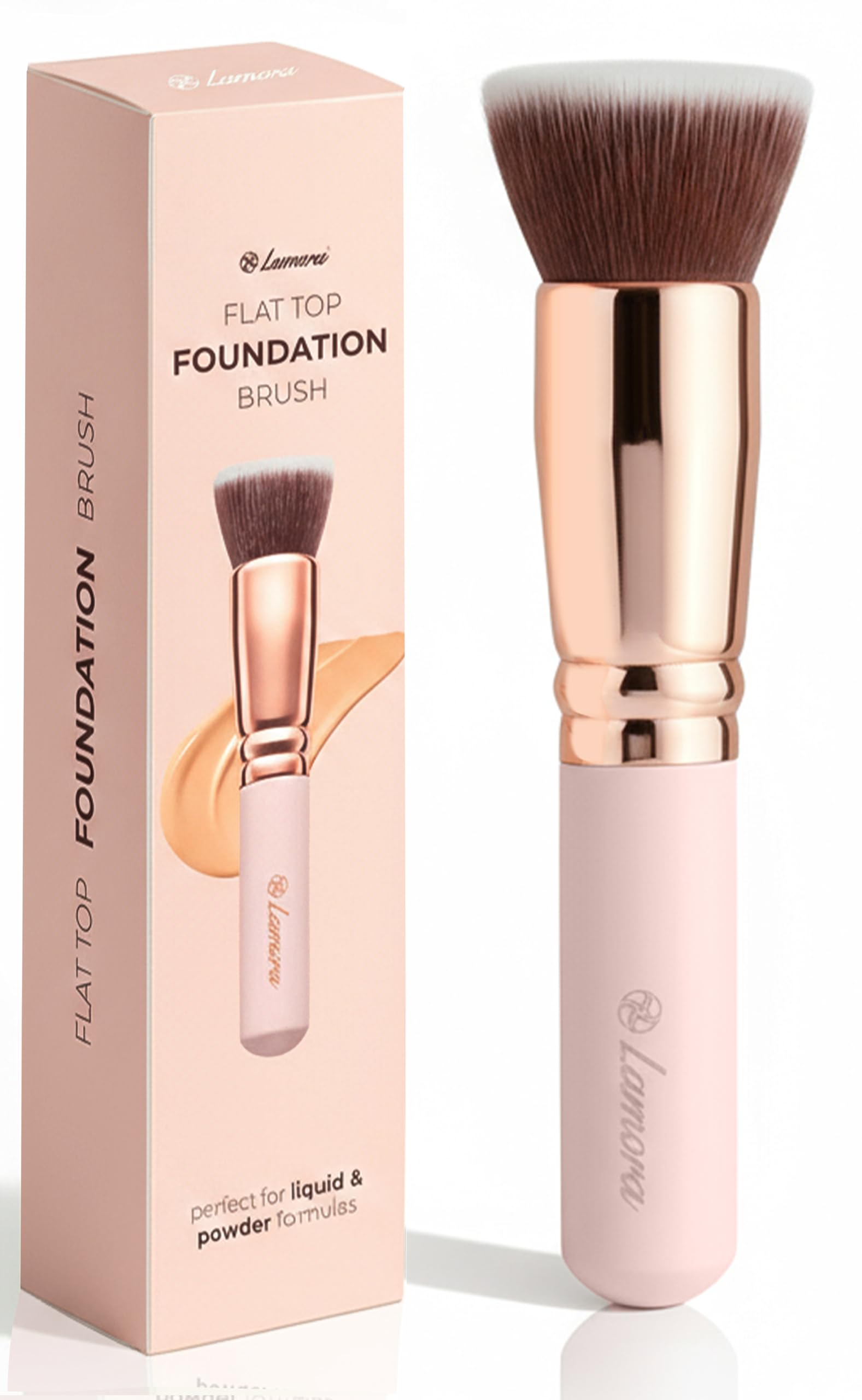 Make Up Brush Foundation Kabuki Flat Top - Perfect For Blending Liquid, Cream or Flawless Powder Cosmetics - Buffing, Stippling, Concealer - Premium Quality Synthetic Dense Bristles! - 1