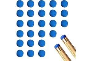BNXF 25 Pcs 10mm Pool Tips Snooker Tips,Leather Pool Cue Tips Billiard Tips,Snooker Cue Replacement Tips Pool Stick Tips,Blue Diamond Snooker Cue Tips,Cue Tips for Pool Cues and Snooker(Blue)