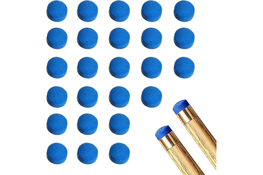 BNXF 25 Pcs 10mm Pool Tips Snooker Tips,Leather Pool Cue Tips Billiard Tips,Snooker Cue Replacement Tips Pool Stick Tips,Blue Diamond Snooker Cue Tips,Cue Tips for Pool Cues and Snooker(Blue)