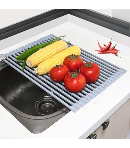 Scolapiatti Pieghevole In Acciaio Inox Per Lavello - Griglia Estensibile E Salvaspazio - Foto 6