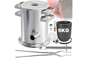 Nelyrho Schmelzofen-Set, 6 kg, Edelstahl-Gießerei mit Tiegelzange, Handschuhen und Schutzbrille, ideal zum Schmelzen von Gold, Silber, Kupfer und Aluminium, Metall-Recycling-Gusswerkzeug
