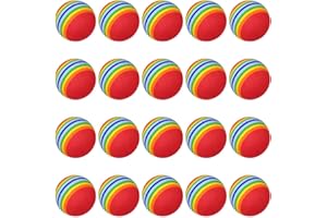 CENPEK Lot de 20 balles d'entraînement de golf en mousse – Balle d'entraînement de golf arc-en-ciel douce pour entraînement en intérieur ou en extérieur
