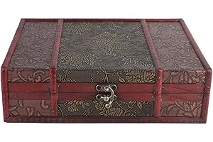 EVTSCAN Retro Style Wooden Handcrafted Decorative Storage Boxs for Jewelry Trinket Keepsakes