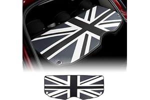 ‎FDAIUN FDAIUN für BMW Mini Cooper F55 Hatchback Leder Kofferraum Premium Antirutsch Passend Schutzmatte Antirutschmatte Mini Cooper Zubehör (Union Jack Grau)