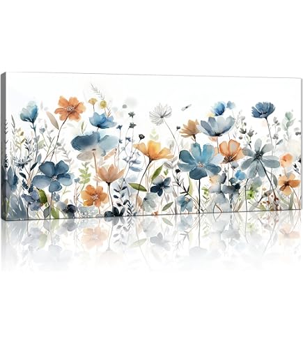 JOSUE 3-teiliges Set Blumen Bild Leinwand Bunte Blu Produktbild-Vorschau 3