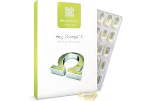 ‎HEALTHSPAN Healthspan Veg-Omega 3 1.000 mg | Unterstützt die Gesundheit von Gehirn, Auge und Herz | Vegane Algenquelle | Omega-3-Fettsäuren DHA und EPA | GVO frei | 60 Kapseln