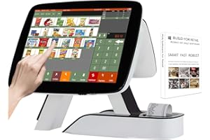 ZHONGJI All in One Cash Register with Built-in Receipt Printer Point of Sale System Touch Screen Retailer POS Software SET01