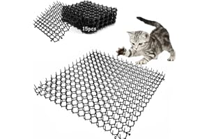 HELOVGE 15Pcs Tapis Anti Chat avec Pointes,Tapis avec Pointes Dissuasif, Tapis De Dissuasion Répulsif,Grille Anti Chiens,Tapis Répulsif Chat Exterieur Pic Anti-Chat, pour Jardin, Clôtures,Canapé