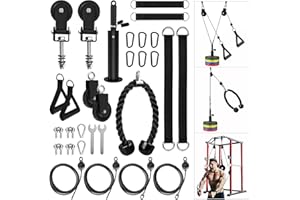 Topfinder Kit Poulie Musculation, Home Gym Système de Poulie pour Travailler Les Bras Biceps Épaules Dos Cage Musculation Triceps pour Homme Femme