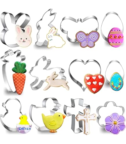 Set 9 Formine Biscotti Pasqua - Acciaio Inox - Coniglietto, Uovo, Carota E Altri - Foto 7