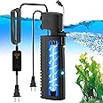 AquaMiracle Aquarium Filter with U - V Light & Pre-Filter Sponge, Fish Tank Filter with Timer for Green Water, Green Clean Machine Turtle Filter with Aeration for Aquarium and Pond 40-70 Gallon