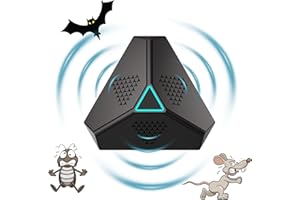 WARDBES Ultrasonido para Ratas, Repelente ultrasónico para Ratones, Ratones y Ratas 360° con luz LED Repelente ultrasónico disuasores para Ratones roedores parásitos Ratas, arañas, polillas y Hormigas