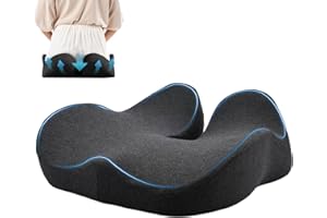 BBWELL Cuscino Sedia Ufficio,Cuscino Ortopedico Seduta per Coccige,Alleviare Dolore Alla Schiena, Memory Foam Cuscino Ergonomico Sedia Ufficio, Fodera Antiscivolo e Lavabile,per Auto Ufficio e Sedia