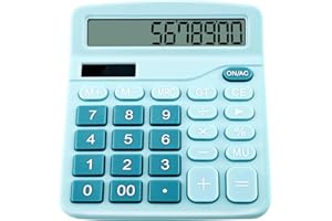 AITVSFAO Calculator, 12 Digits Desk Calculator with Big Sensitive Button, Clear Large Display Solar and Battery Calculators, Standard Function Desktop Calculators for Office Home School (Blue)
