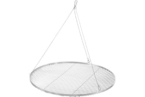 BBQ-Toro Runt grillgaller i rostfritt stål - Diameter: 90 cm - Med repupphängning, hängande galler för svängbar grill, hängande galler för stativ, grillgaller, galler