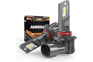 AUHSSAN Bombilla 9005/HB3 LED 100W 20000LM 6500K Blanco, 500% Súper Brillante Faros LED HB3 Para Luces de Carretera o de Haz Bajo, Inalámbrico Plug and Play Reemplazo de Bombillas de Automóviles (2 piezas)