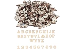 WANGCHAOJIU 400 Stück 15mm Kleine Holzbuchstaben zum Basteln und Holzzahlen: 200 STK Holz Buchstaben(A-Z) & 200 Holz Zahlen(0-9), für DIY Handwerk Home Hochzeit Party Dekoration