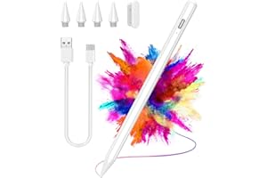 GENERICO AMZBOSS Penna per Apple iPad 2018-2025, Penna iPad con Rigetto del Palmo, Ricarica Rapida E Sensibilità All'inclinazione, Compatibile ipad A16/10/9/8/7/6,Pro 11/12.9,Air 3/4/5/M2/M3,Mini 5/6(Bianco)