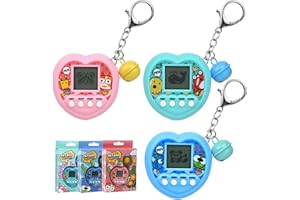 Hereneer Elektronische Haustier Spielmaschine, 3PCS Virtuelle Haustiere Handheld Spielekonsole, Elektronisch Digital Haustier Tierspielzeug, Retro Spielzeug mit Schlüsselbund für Erwachsene Kinder