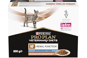 Purina Pro Plan Veterinary Diets NF Renal Function | 10 x 85 g | Nourriture Humide pour Chats | Mélange nutritionnel spécial avec Une Faible teneur en phosphore | Saumon