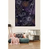 Ontheclouds G&uuml;neş Ve Ay G&ouml;ky&uuml;z&uuml; Leke Tutmaz Dokulu Kumaş Duvar &Ouml;rt&uuml;s&uuml; Duvar Halısı, 70 x 100